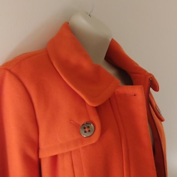 Orange Pea Coat - Picture 3 of 14